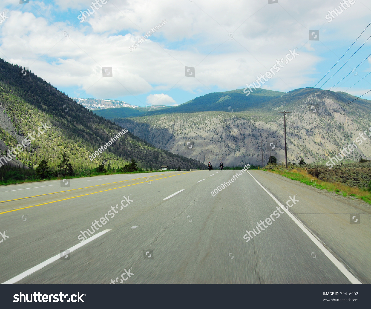 Driving In Mountain Highway At British Columbia, Canada Stock Photo ...