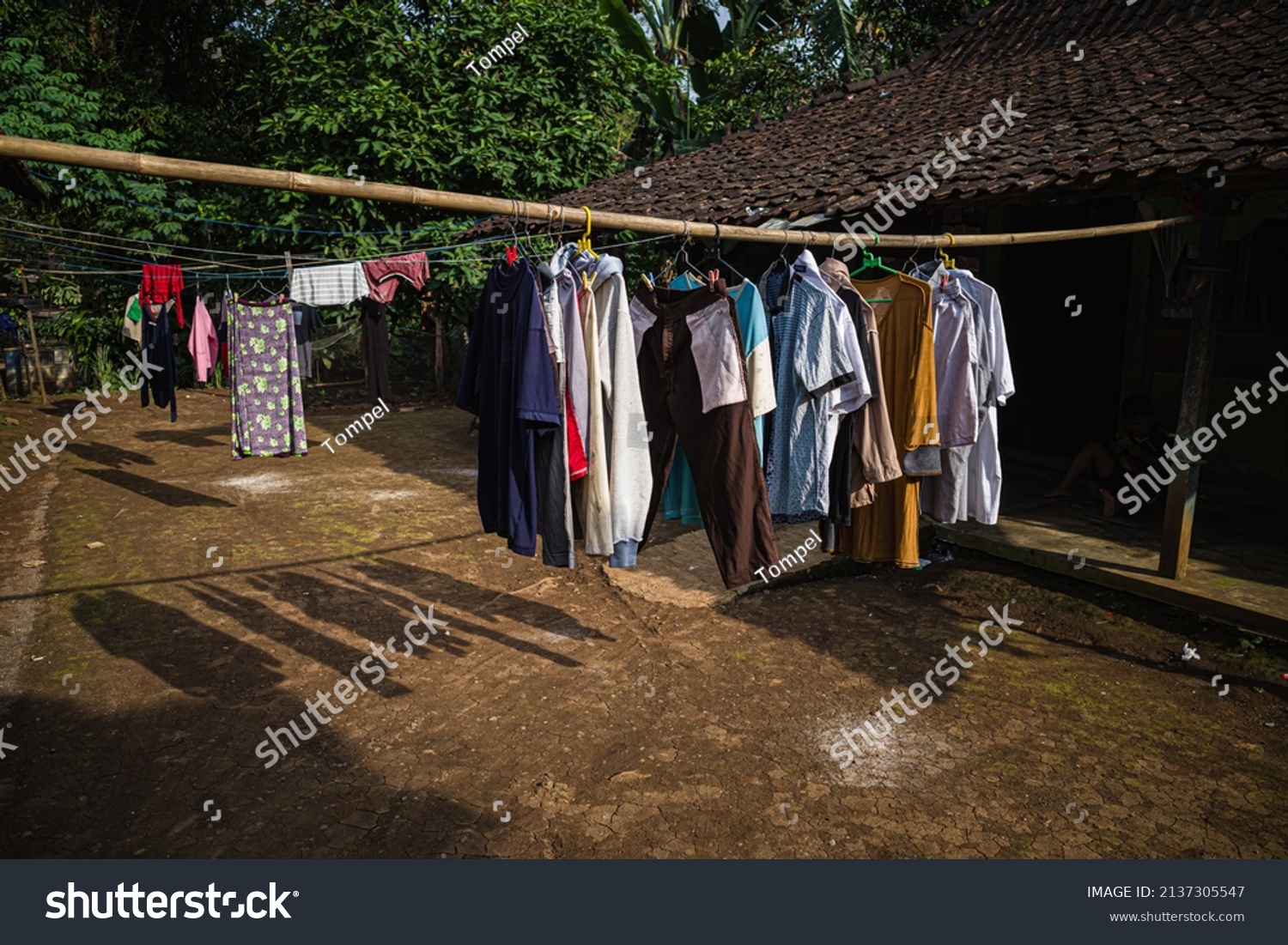 Drying Clothes Yard Stock Photo 2137305547 | Shutterstock