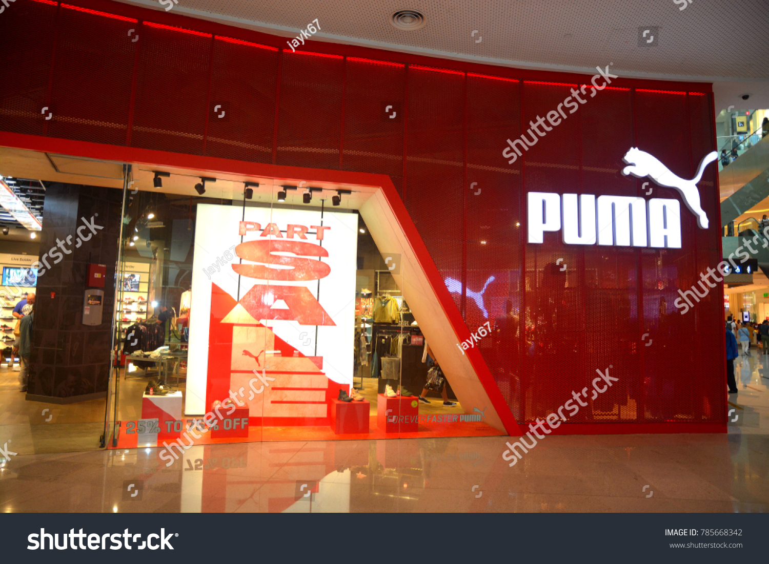Dubai December 1 2017 Puma Store Stock 