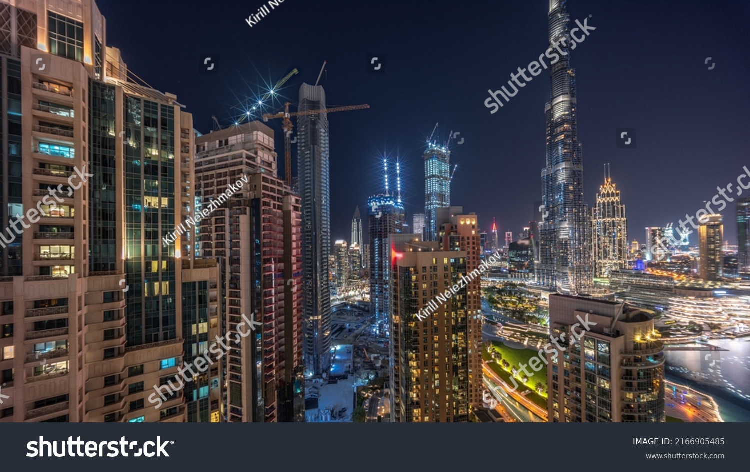 Dubai Downtown Cityscape Tallest Skyscrapers Under Stock Photo ...