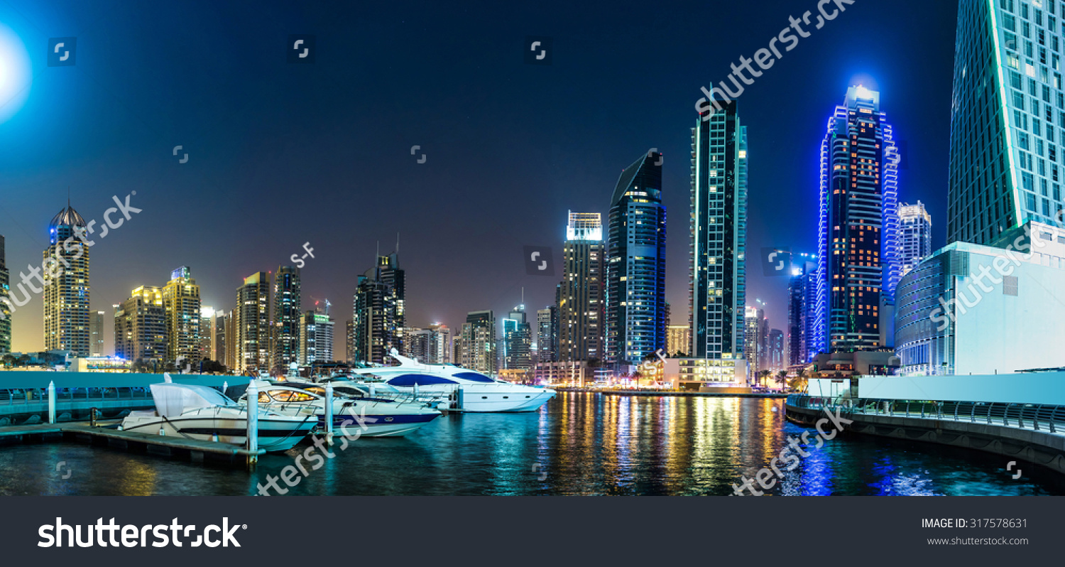 Dubai Downtown Night Scene City Lights Stock Photo 317578631 | Shutterstock