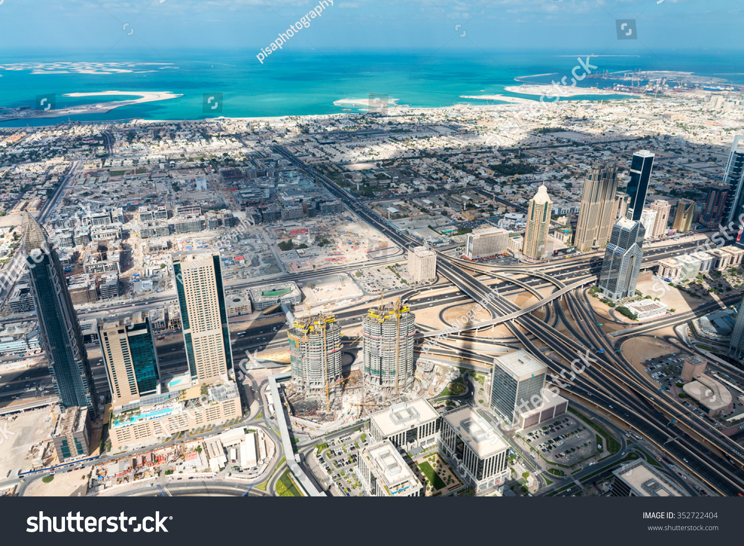 Dubai Skyline, Aerial View. Stock Photo 352722404 : Shutterstock