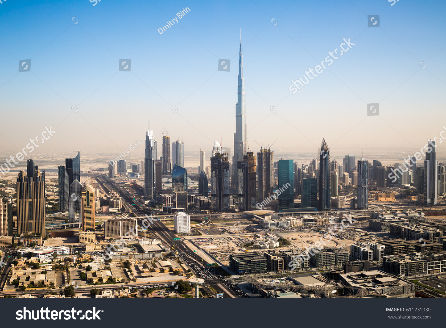 Dubai Skyline Burj Khalifa Tallest Building Stock Photo 611231030 ...