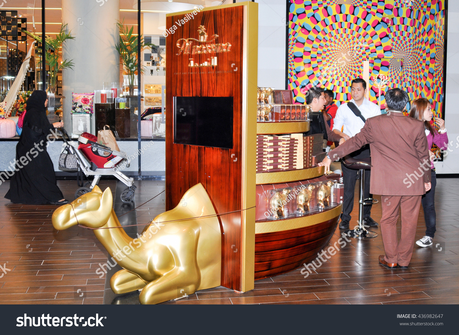 Dubaiuae March 102012 Chocolate Shop Camel Royalty Free Stock Image