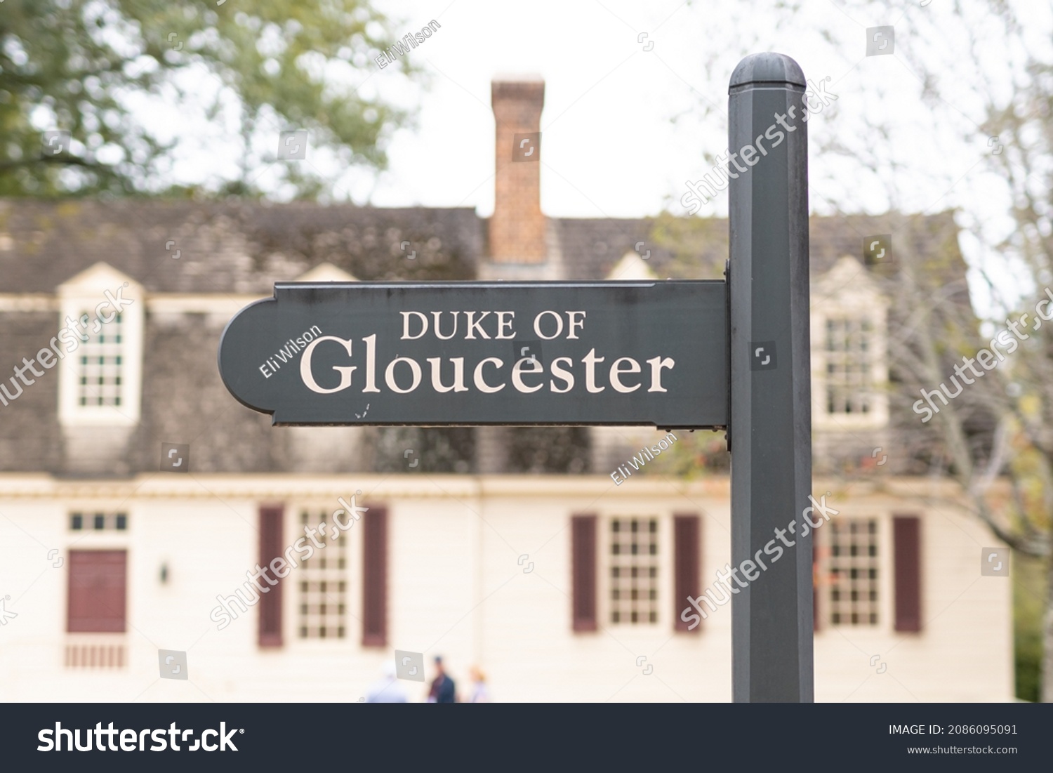 35 Duke Gloucester Tree Images Stock Photos Vectors Shutterstock   Stock Photo Duke Of Gloucester Street Sign In Downtown Colonial Williamsburg 2086095091 