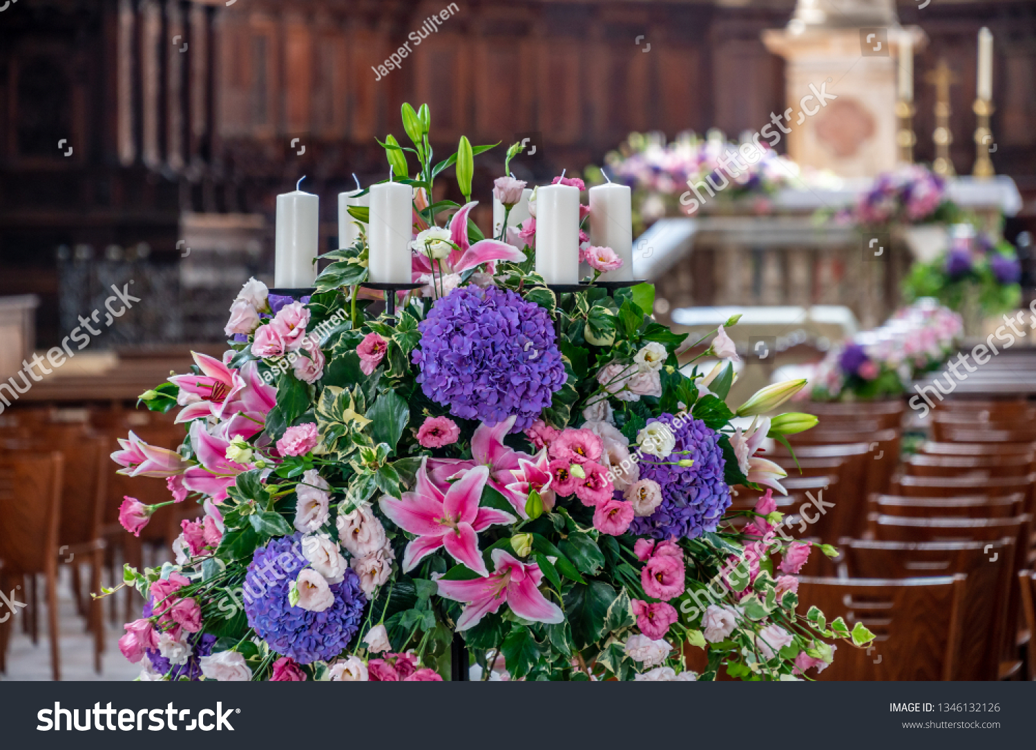 Dutch Colorful Flower Decorations Church Floral Stock Photo Edit