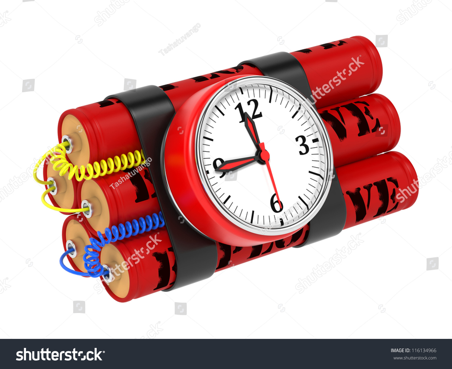 Dynamite Bomb Clock Timer Isolated On Stock Illustration 116134966 ...