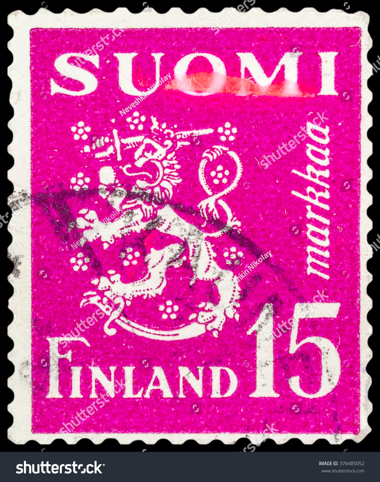 118 Collectible Finland From Old Stamp Images Stock Photos Vectors   Stock Photo Dzerzhinsk Russia January A Postage Stamp Of Finland Shows National Arms Emblem Circa 376485052 