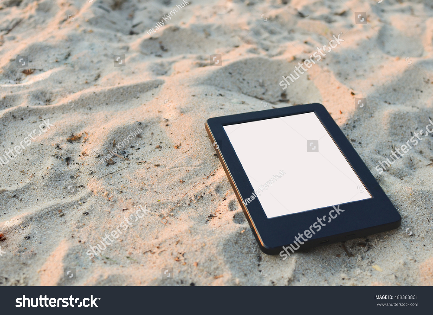 Ebook Reader On Sand Place Text Stock Photo Edit Now 461