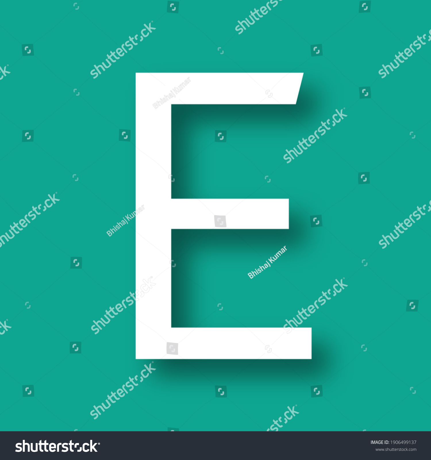 E Logo Green Background Stock Illustration 1906499137