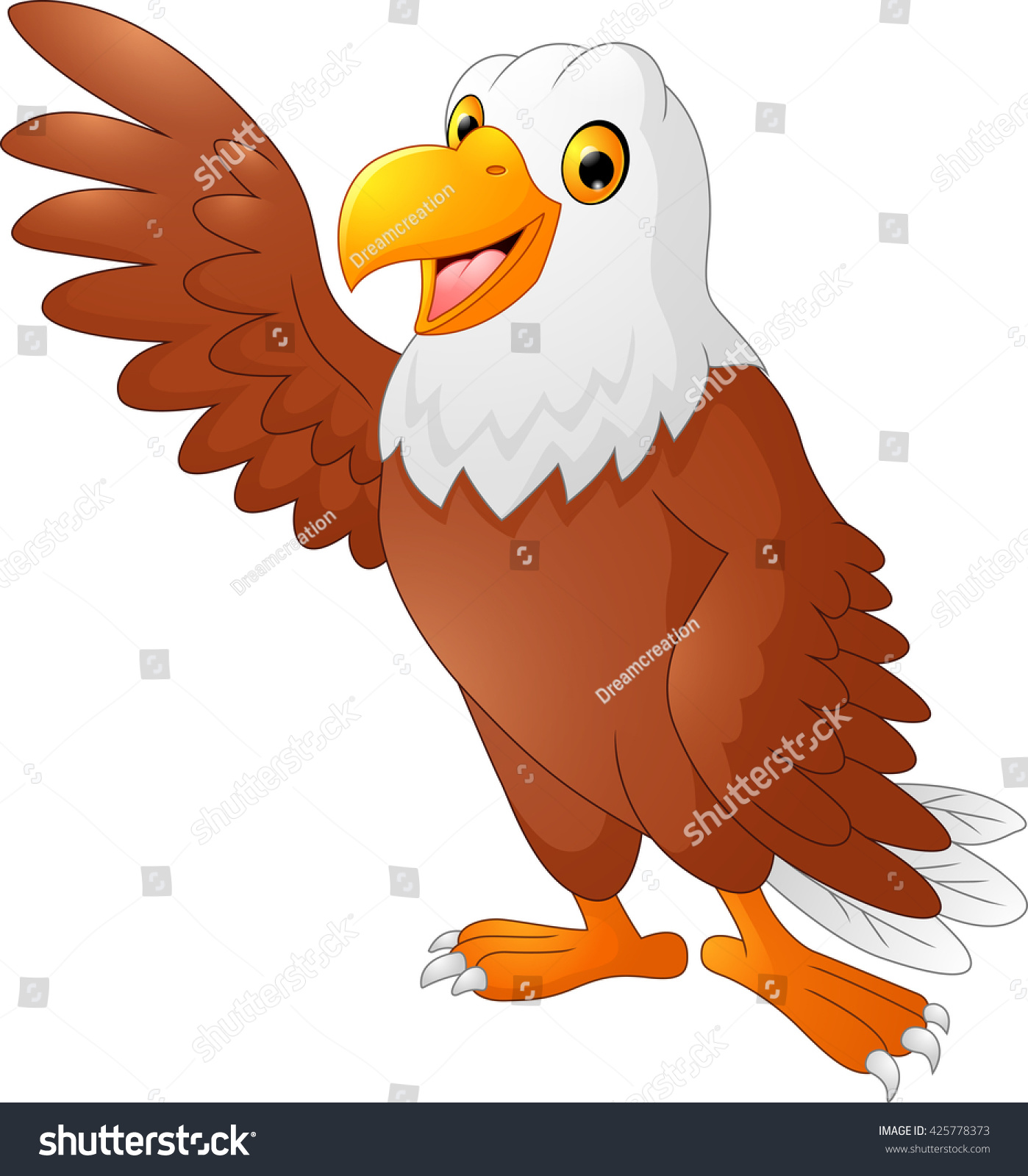 Eagle Cartoon Waving Stock Photo 425778373 : Shutterstock
