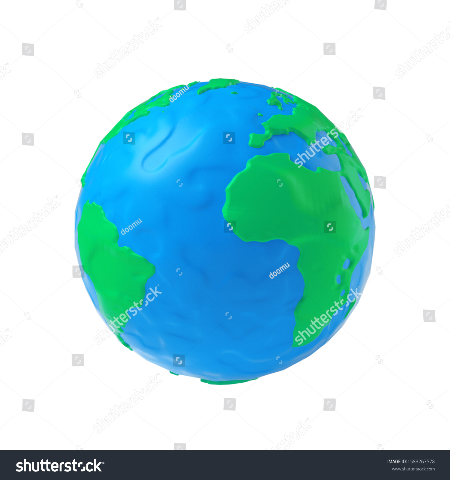 Earth Globe Modeling Plasticine Blue Green Stock Illustration ...