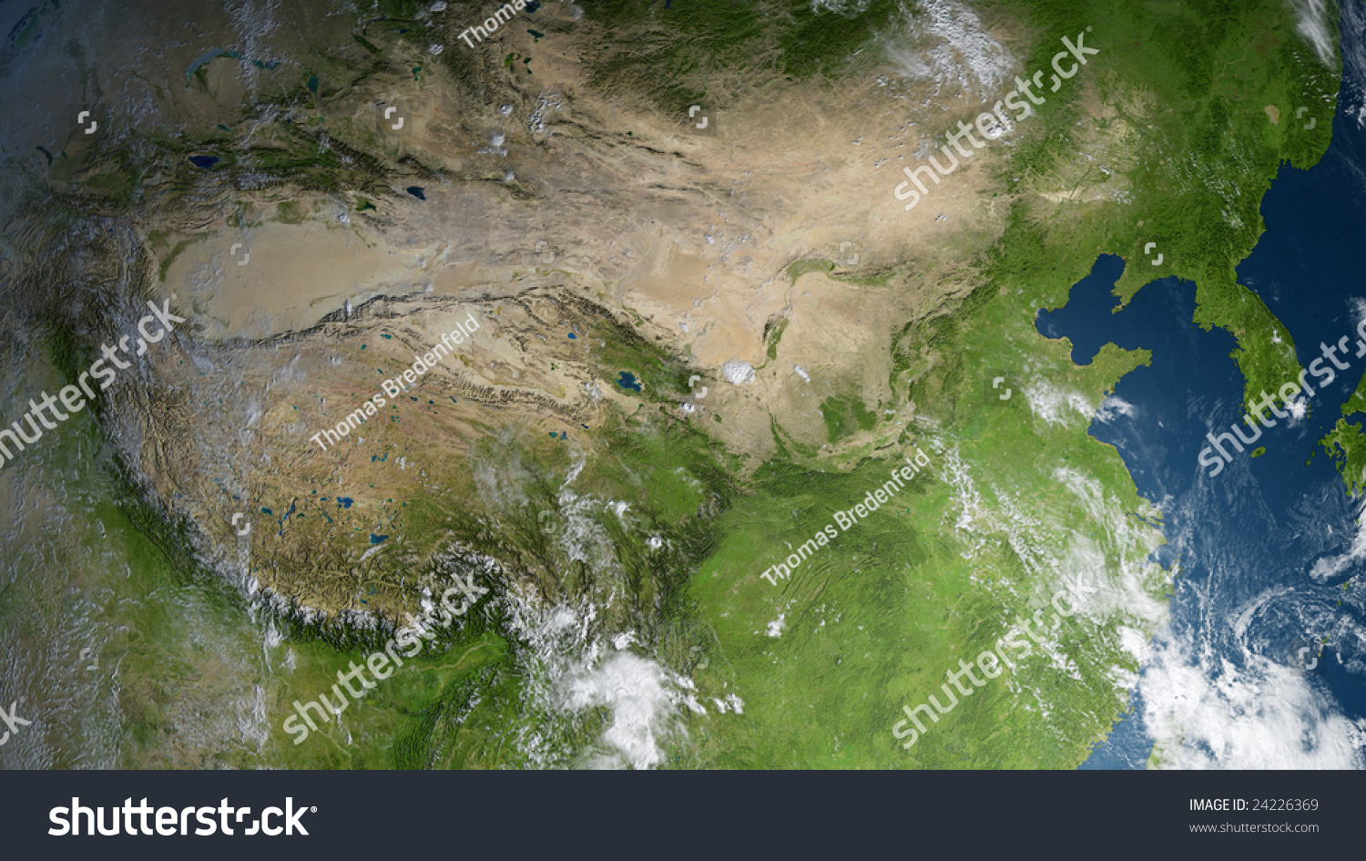 Earth Globe Satellite View China Koreas Stock Illustration 24226369 ...