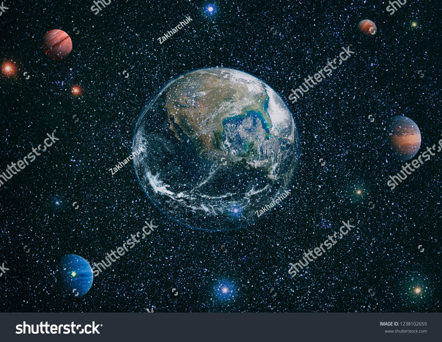 Earth Outer Space Collage Abstract Wallpaper Stock Photo Edit Now