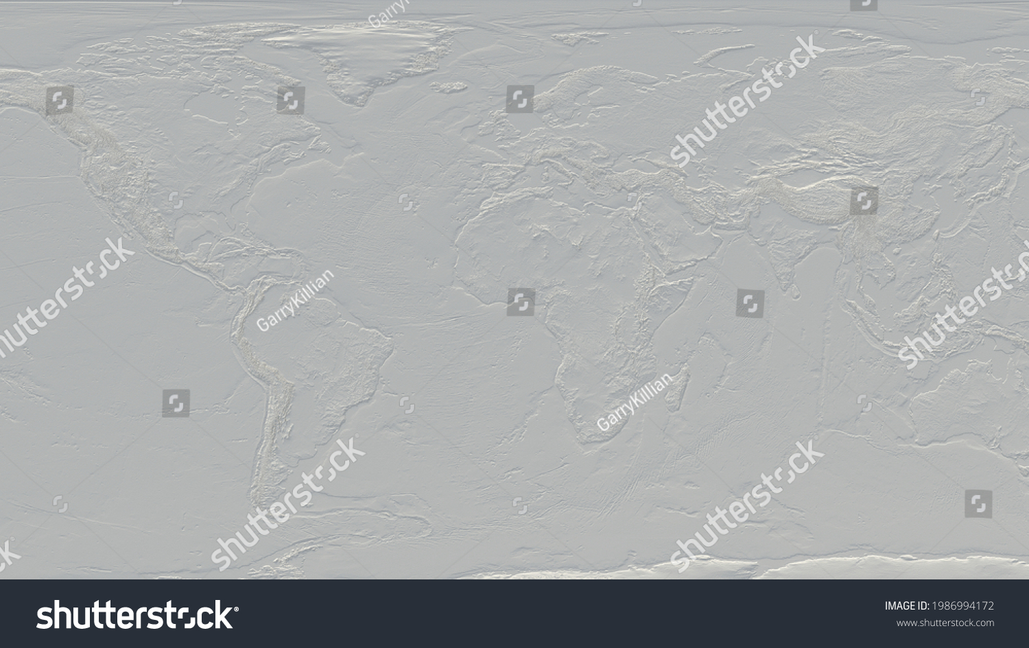 Earth Shaded Relief 3d Render Illustration Stock Photo (Edit Now ...