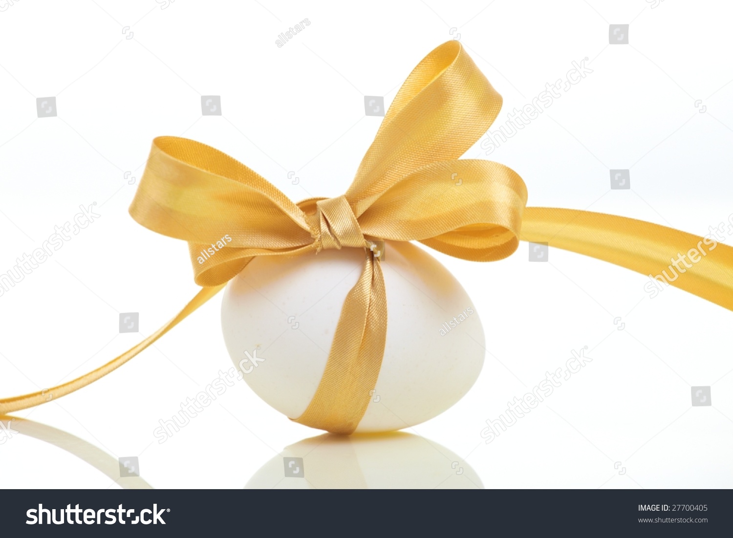 Easter Egg With A Bow Stock Photo 27700405 : Shutterstock