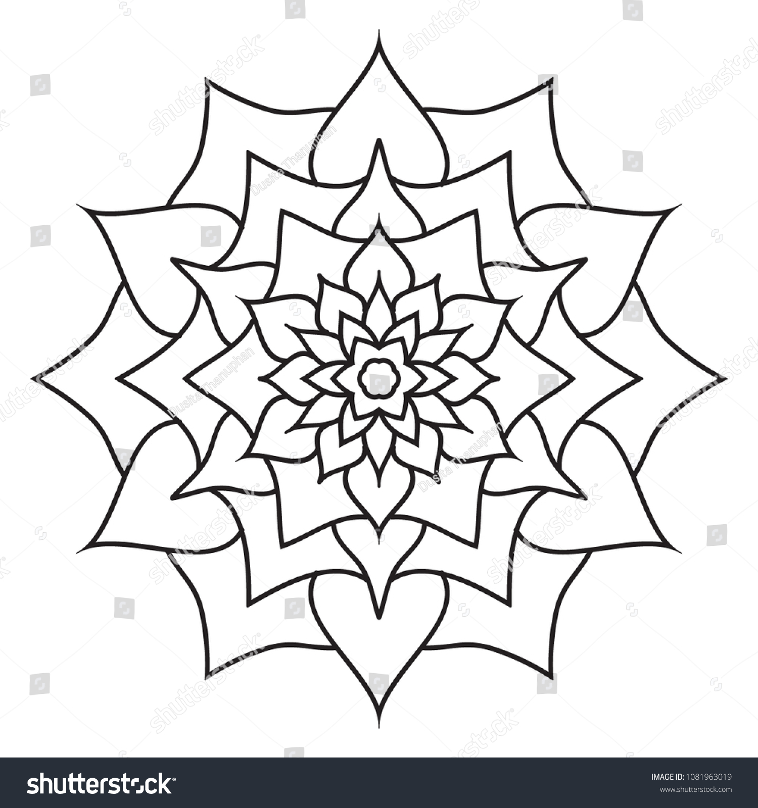Easy Simple Mandalas Coloring Book Pages Stock Illustration ...