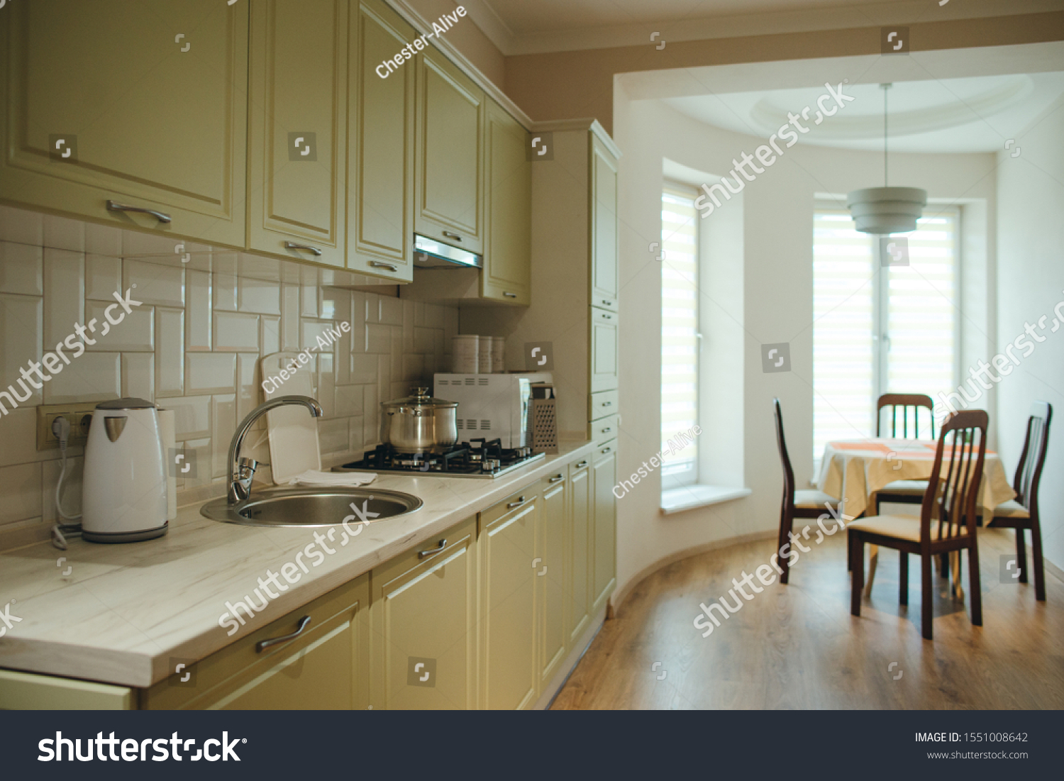 Eating Area Studio Apartment Dining Table Stock Photo Edit Now 1551008642