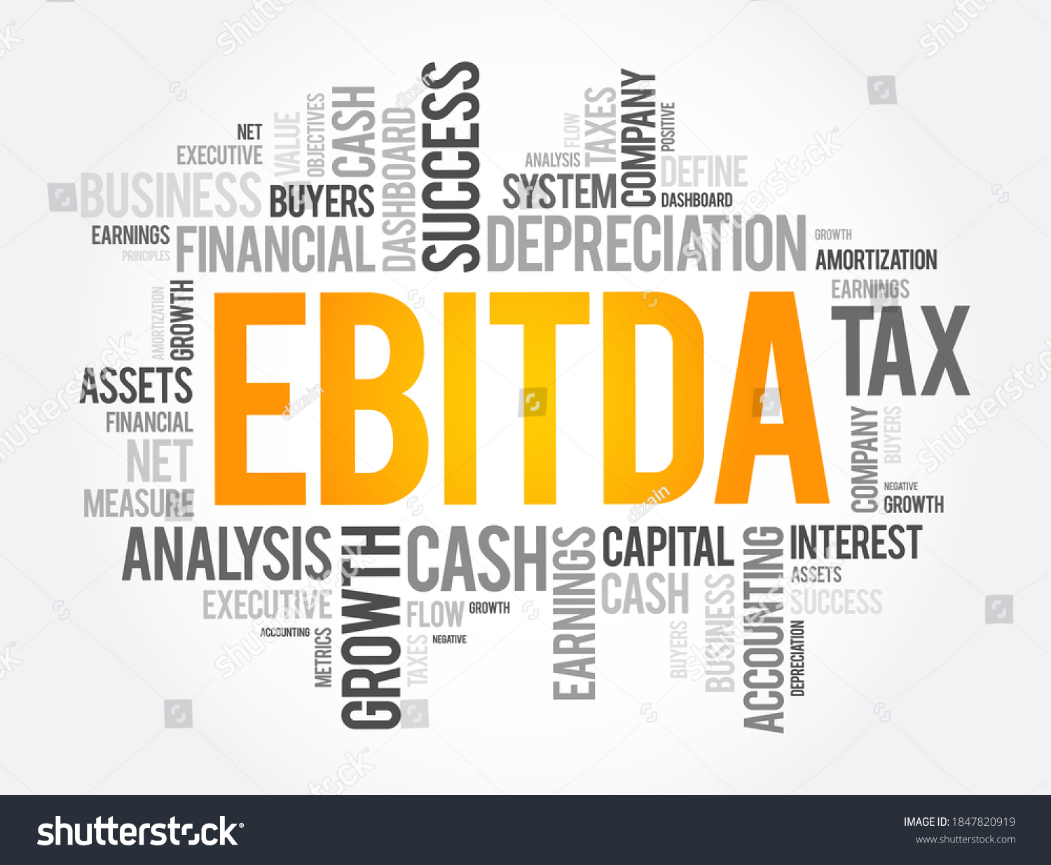 Ebitda Earnings Before Interest Taxes Depreciation Stock Illustration 1847820919 Shutterstock 0196