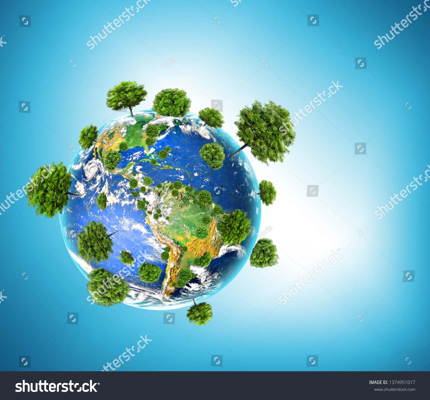 Ecological Concept Environment Cultivation Trees Planet Stock ...