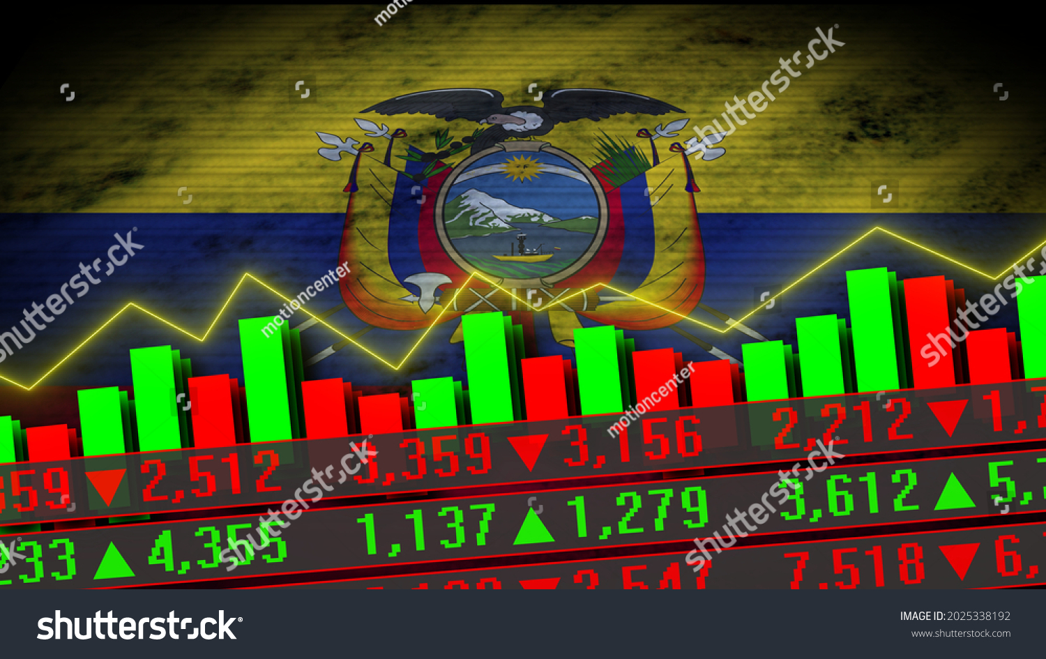 Ecuador Realistic Flag Neon Effect Blur Stock Illustration 2025338192