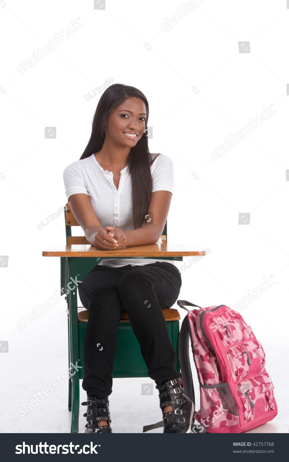 Education Series Friendly Ethnic Black Woman Stock Photo Edit Now