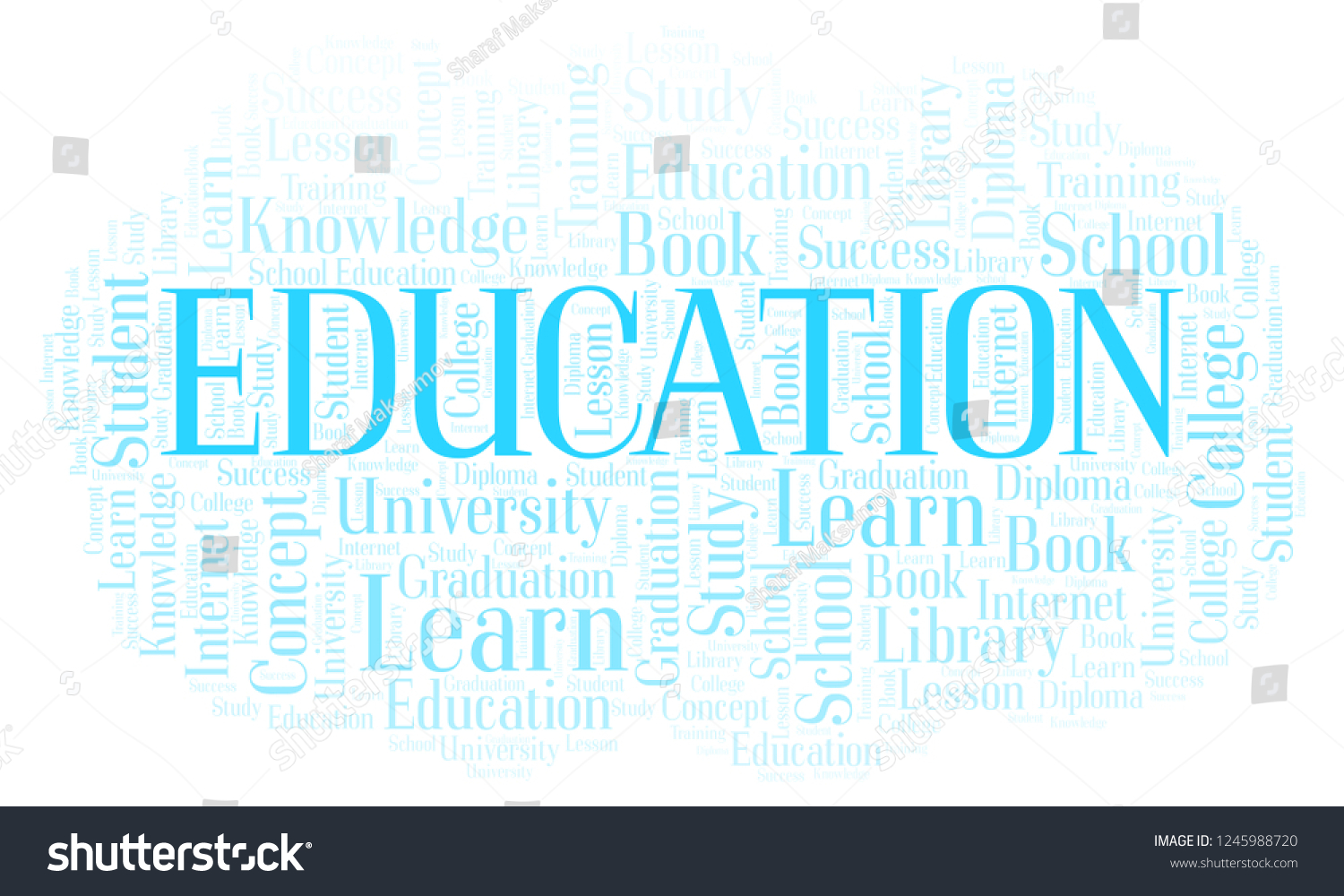 Education Word Cloud Stock Illustration 1245988720 | Shutterstock