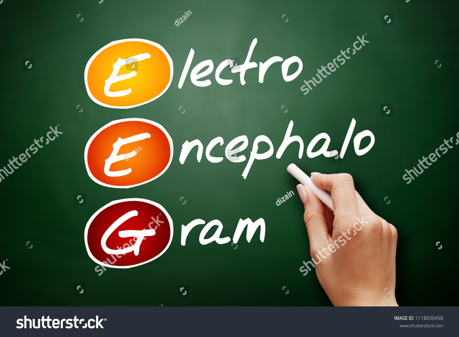 Eeg Electroencephalogram Acronym Concept On Blackboard Stock Photo