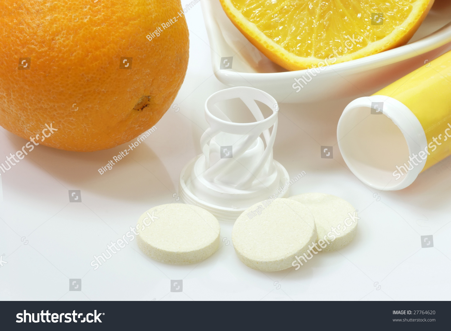 Download Effervescent Tablets Plastic Container On Yellow Stock Photo Edit Now 27764620 Yellowimages Mockups
