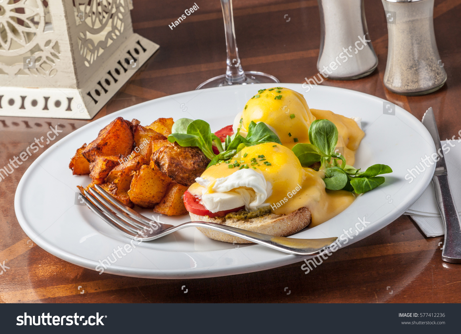 Eggs Served Potatoes Brunch Stock Photo (Edit Now) 577412236