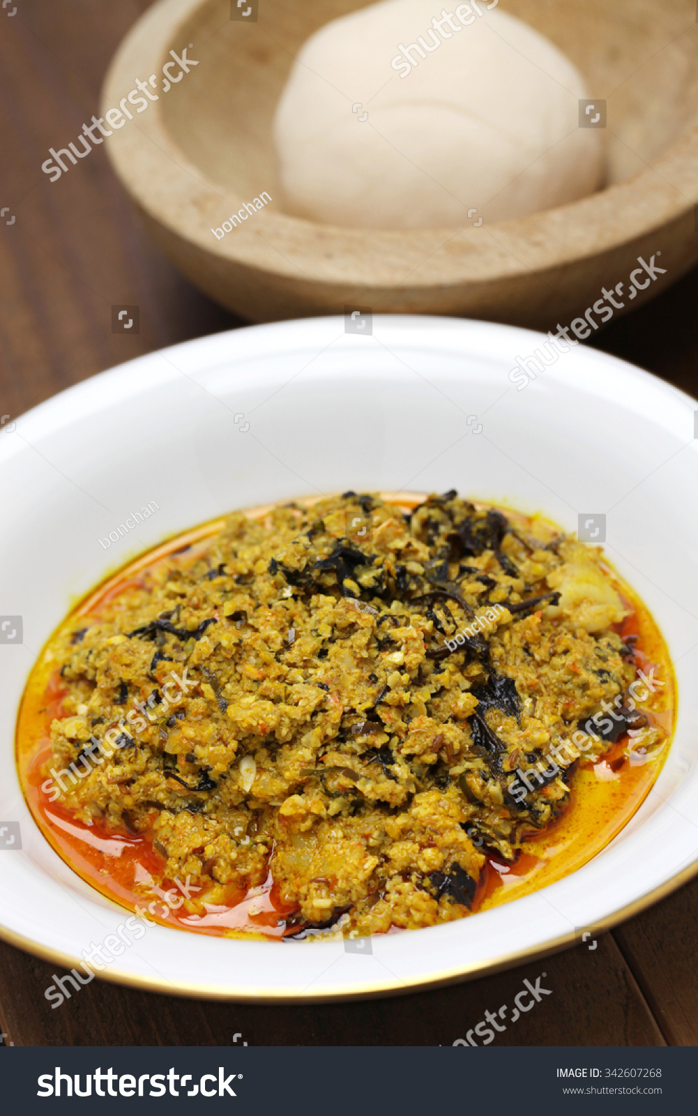 Egusi Soup Pounded Yam Nigerian Cuisine Stock Photo Edit Now 342607268