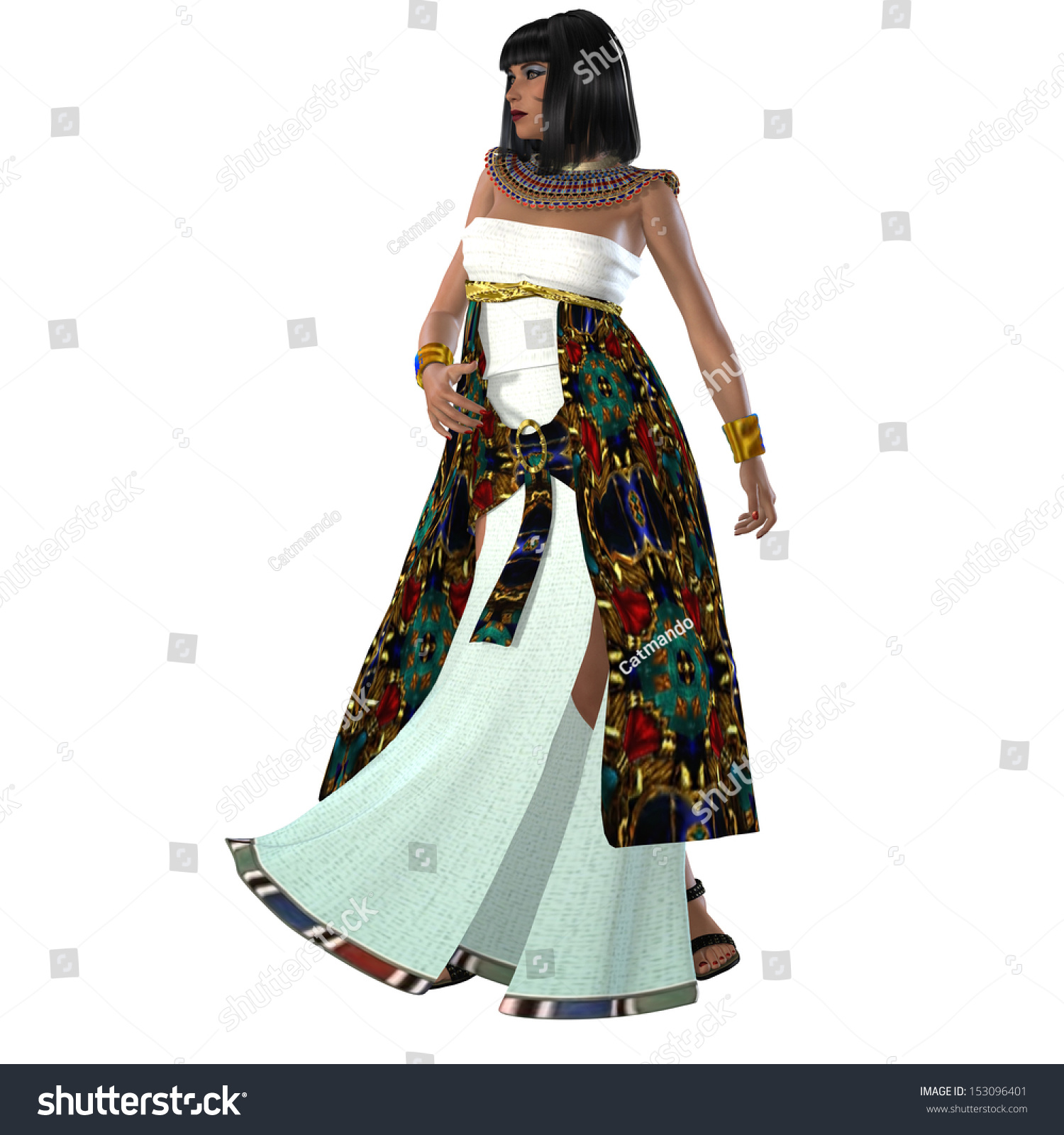 Egyptian Nefertiti - Egyptian Queen Nefertiti With A Dress From The Old ...