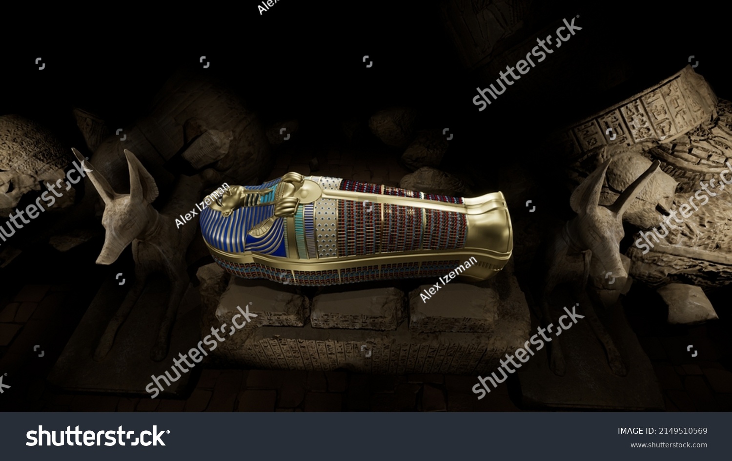 Egyptian Sarcophagus Ancient Tomb Stock Illustration 2149510569 ...