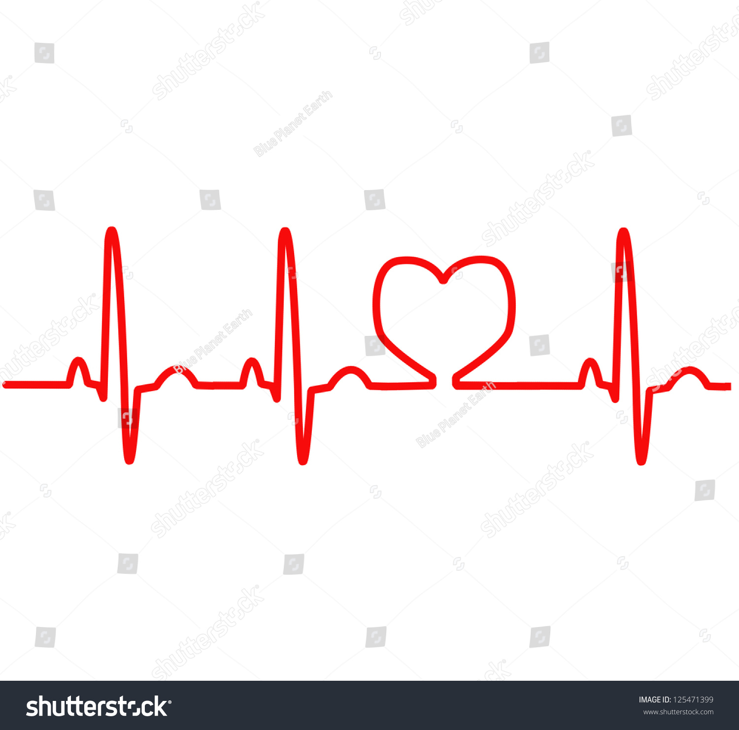 Ekg Red Line Heart Monitoring Stock Photo 125471399 : Shutterstock