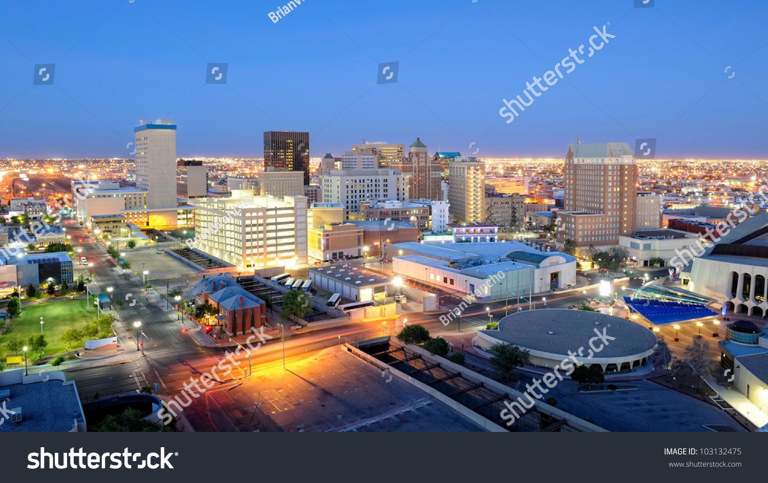 El Paso Texas Skyline Night Downtown Stock Photo 103132475 - Shutterstock