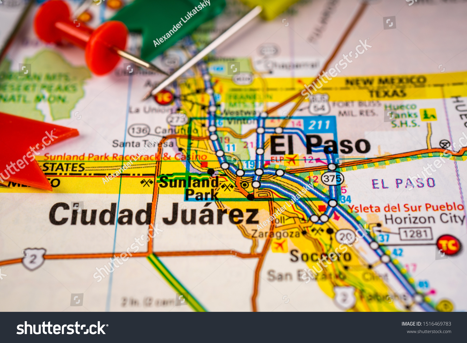 El Paso Usa Map Travel Background Stock Photo 1516469783 | Shutterstock