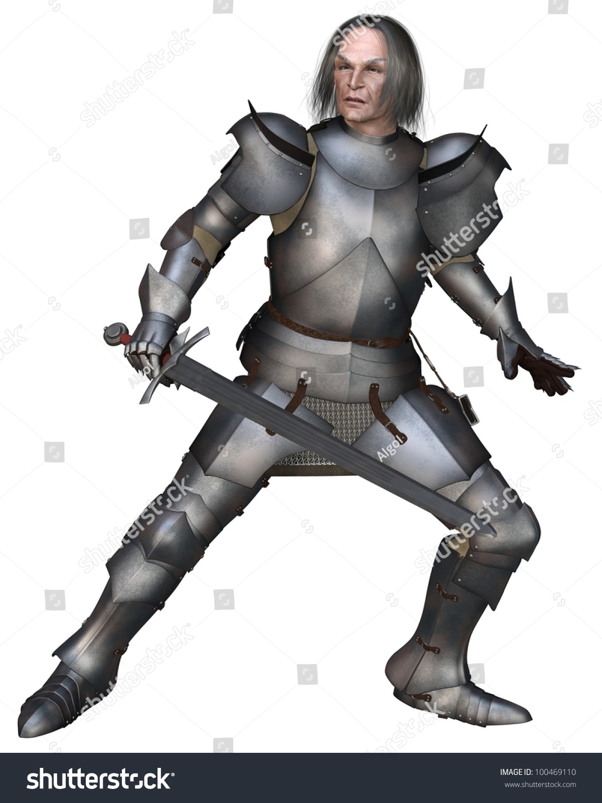 Elderly Mediaeval Knight Wearing 15th Century Milanese Armour In A ...