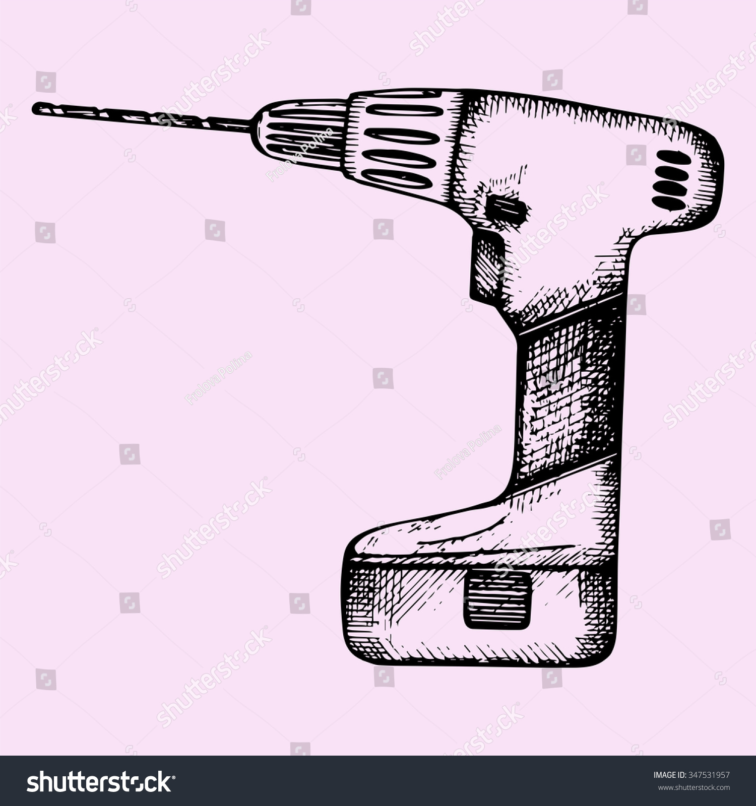 Electric Drill Doodle Style Sketch Illustration Stock Illustration ...