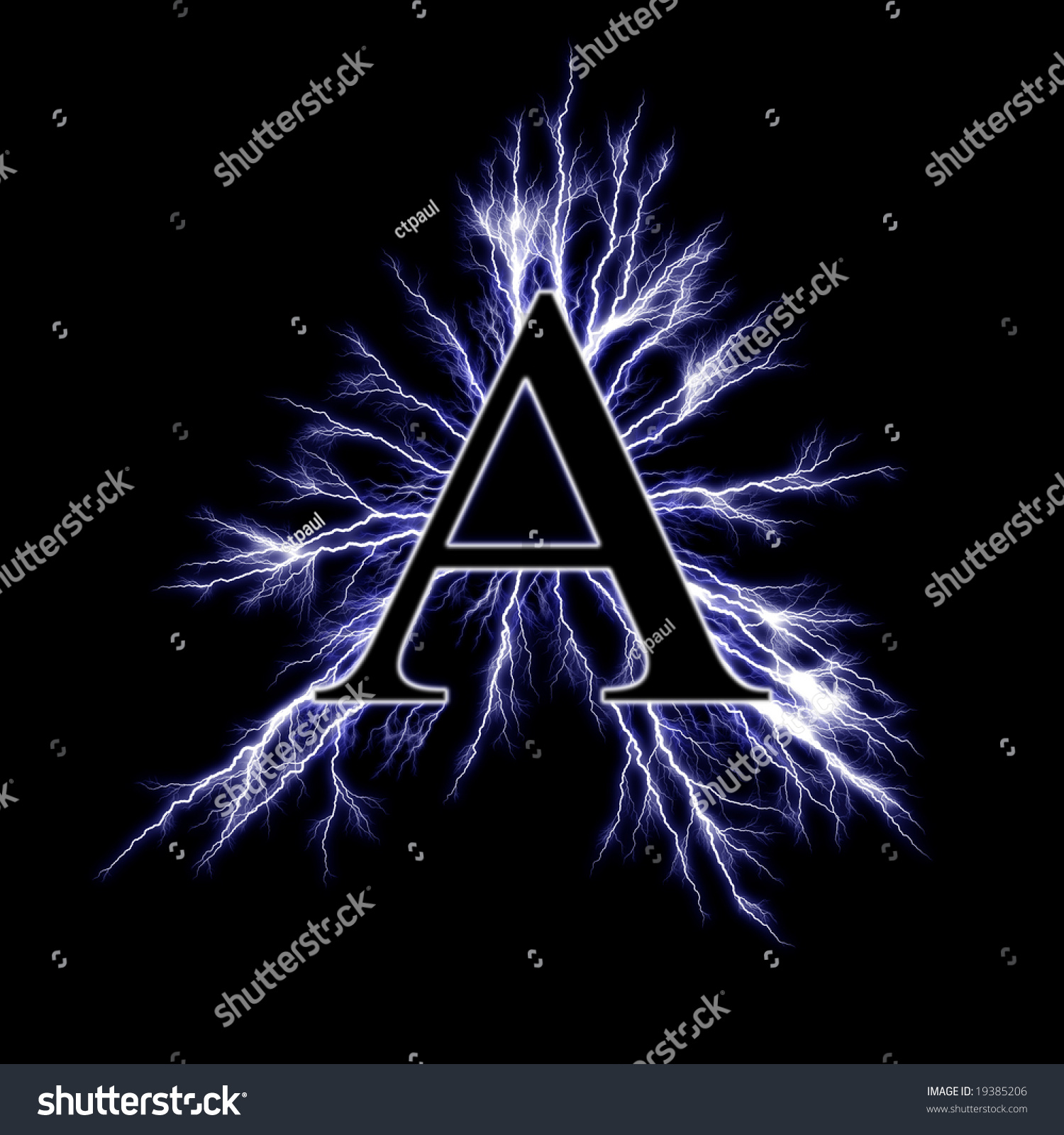 Electric Letter Isolate On Black Stock Illustration 19385206 - Shutterstock