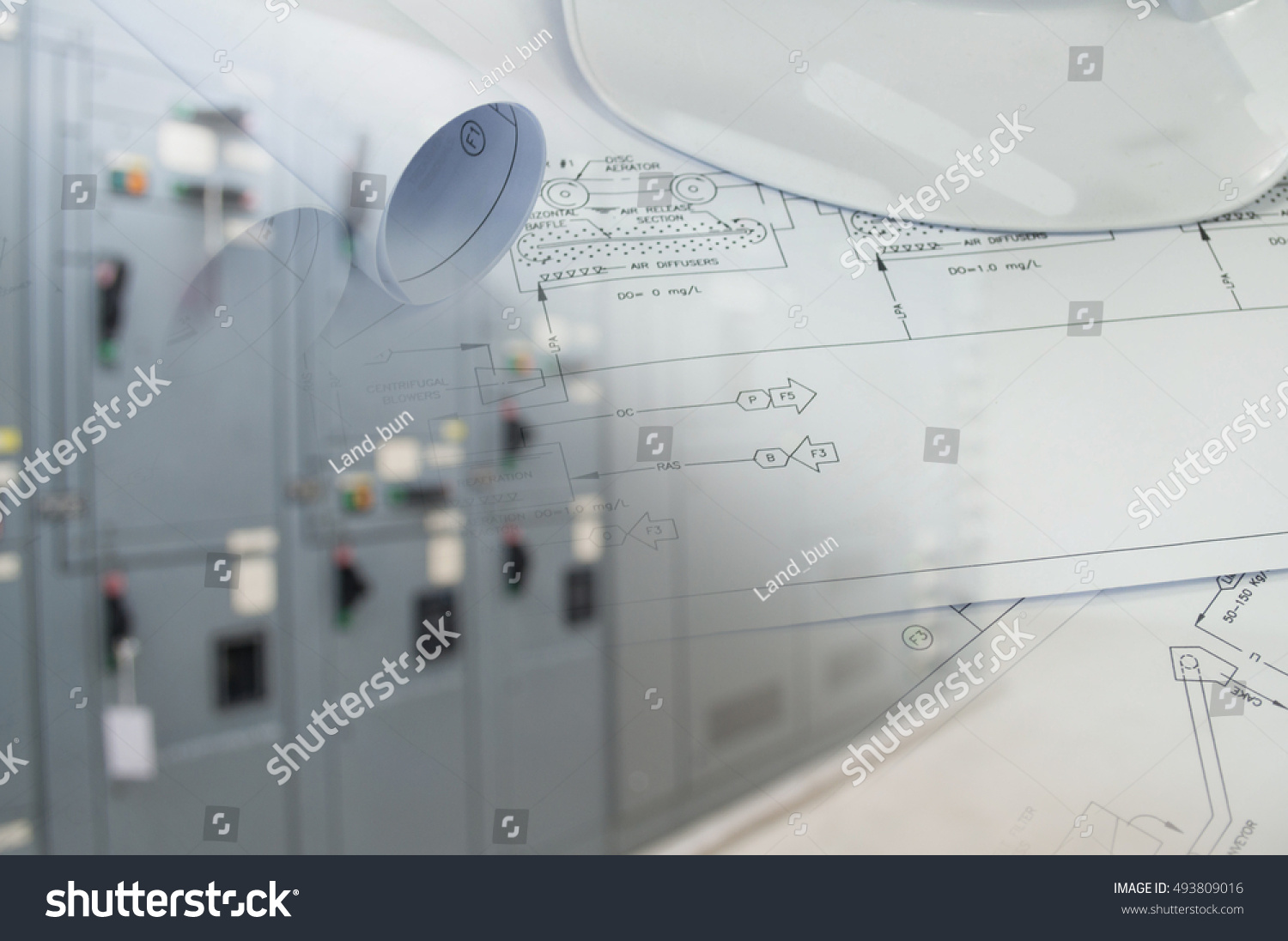 Electrical Controller Engineering Drawing Stock Photo 493809016 ...
