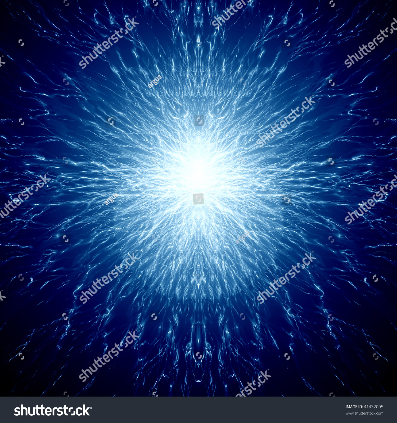 Electrical Spark On Dark Blue Background Stock Illustration 41432005 ...