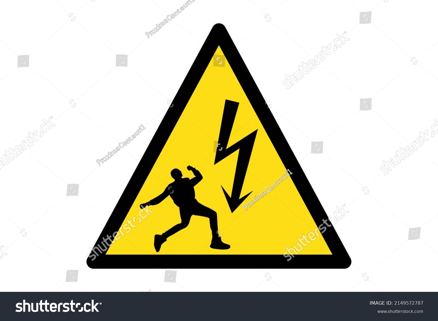 Electricity Warning Sign Electric Shock Burns Stock Illustration ...