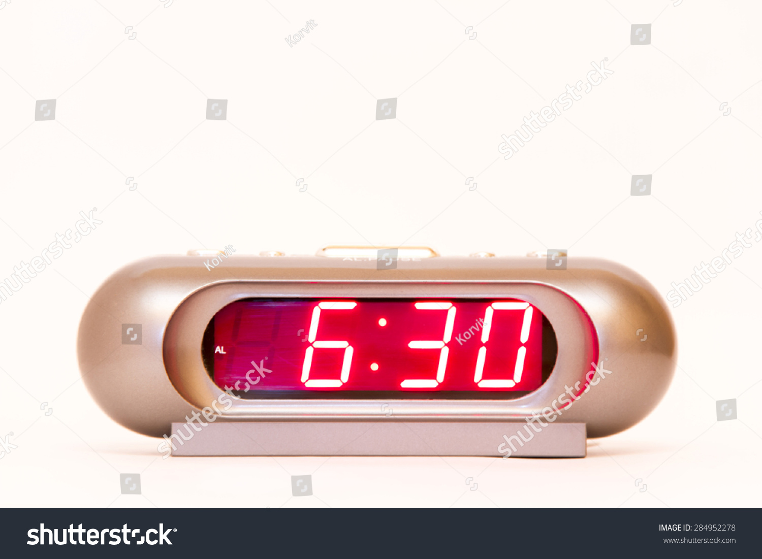 Electronic Clock Alarm Clock Red Illumination Stock Photo 284952278 ...