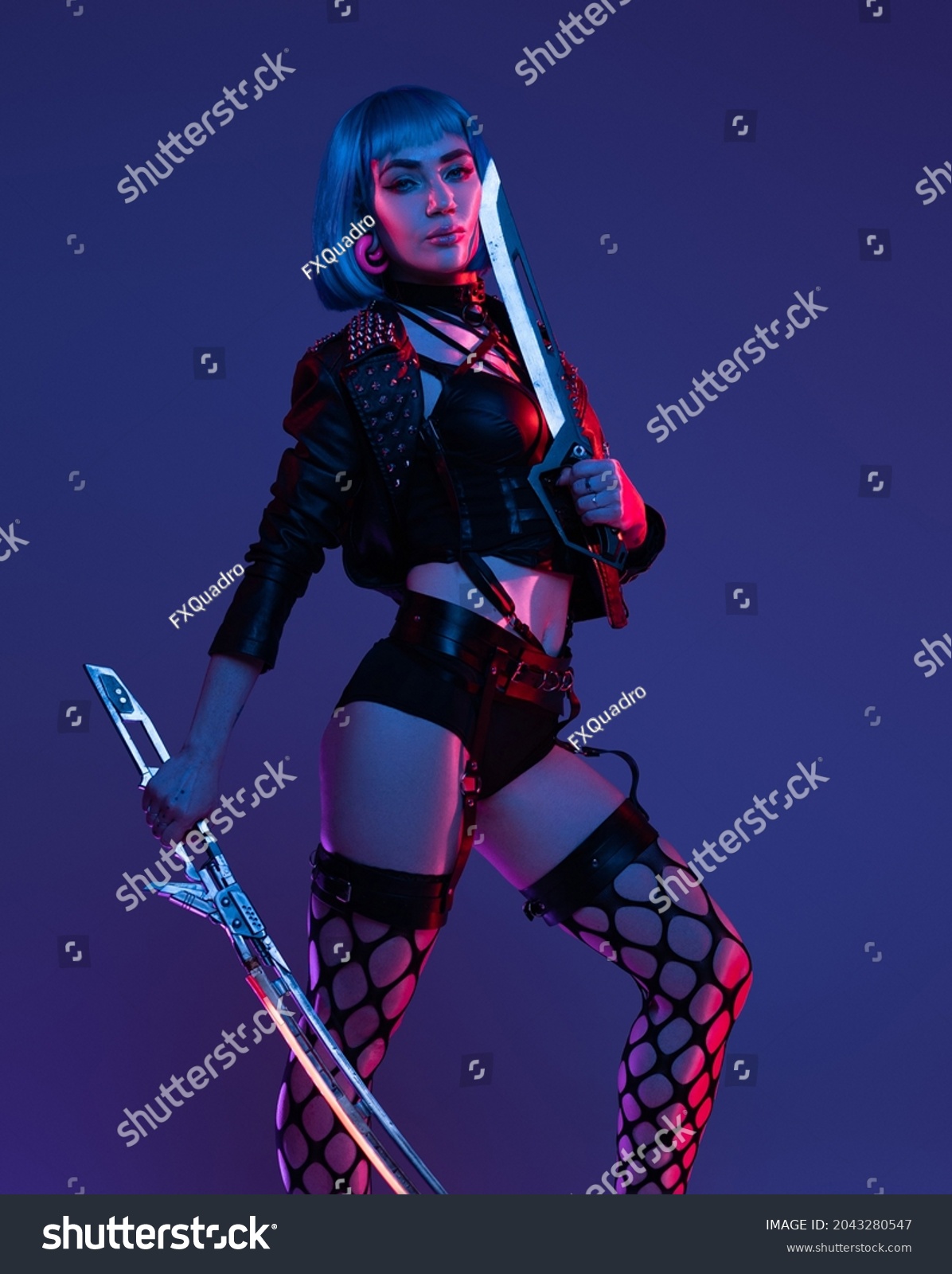 Elegance Cyberpunk Woman Dagger Sword Stock Photo 2043280547 | Shutterstock