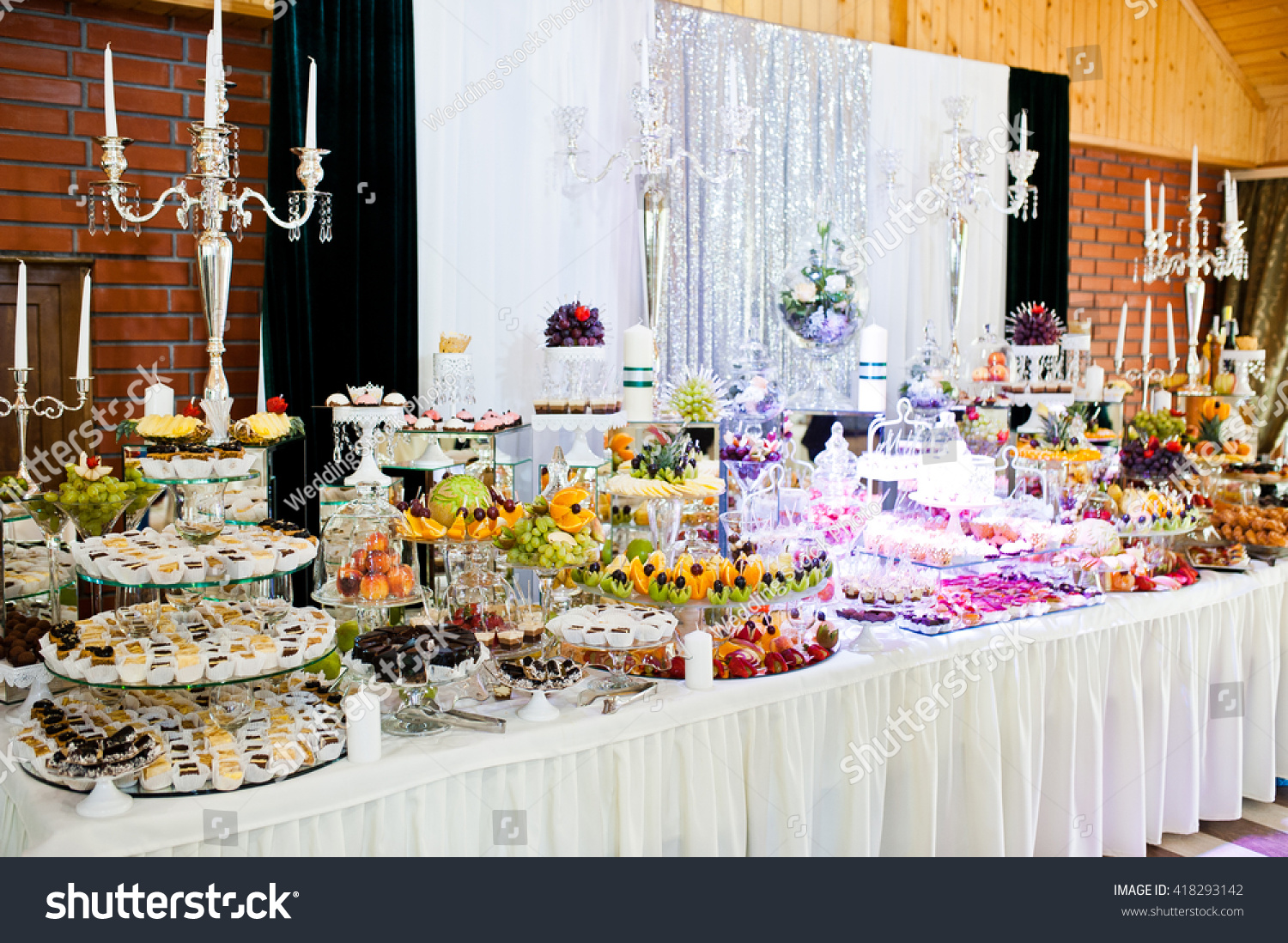 Elegance Wedding Reception Table Food Decor Stock Photo Edit Now