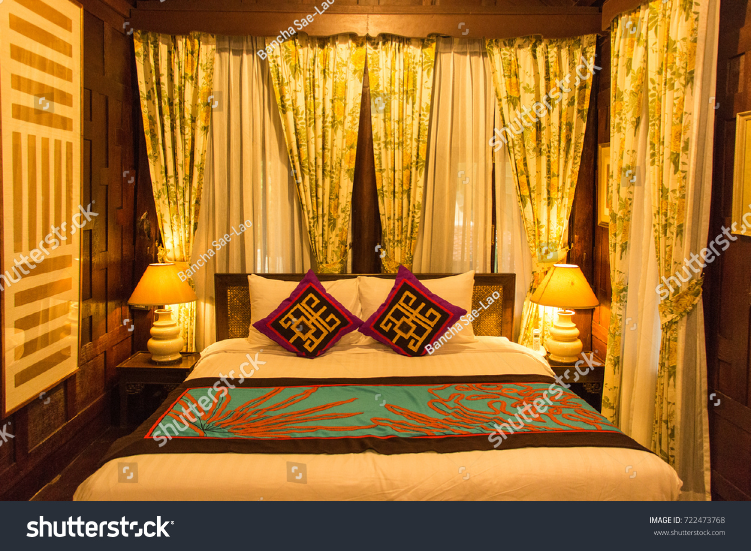 Elegant Cozy Bedroom Set Vintage Twin Stock Photo Edit Now 722473768