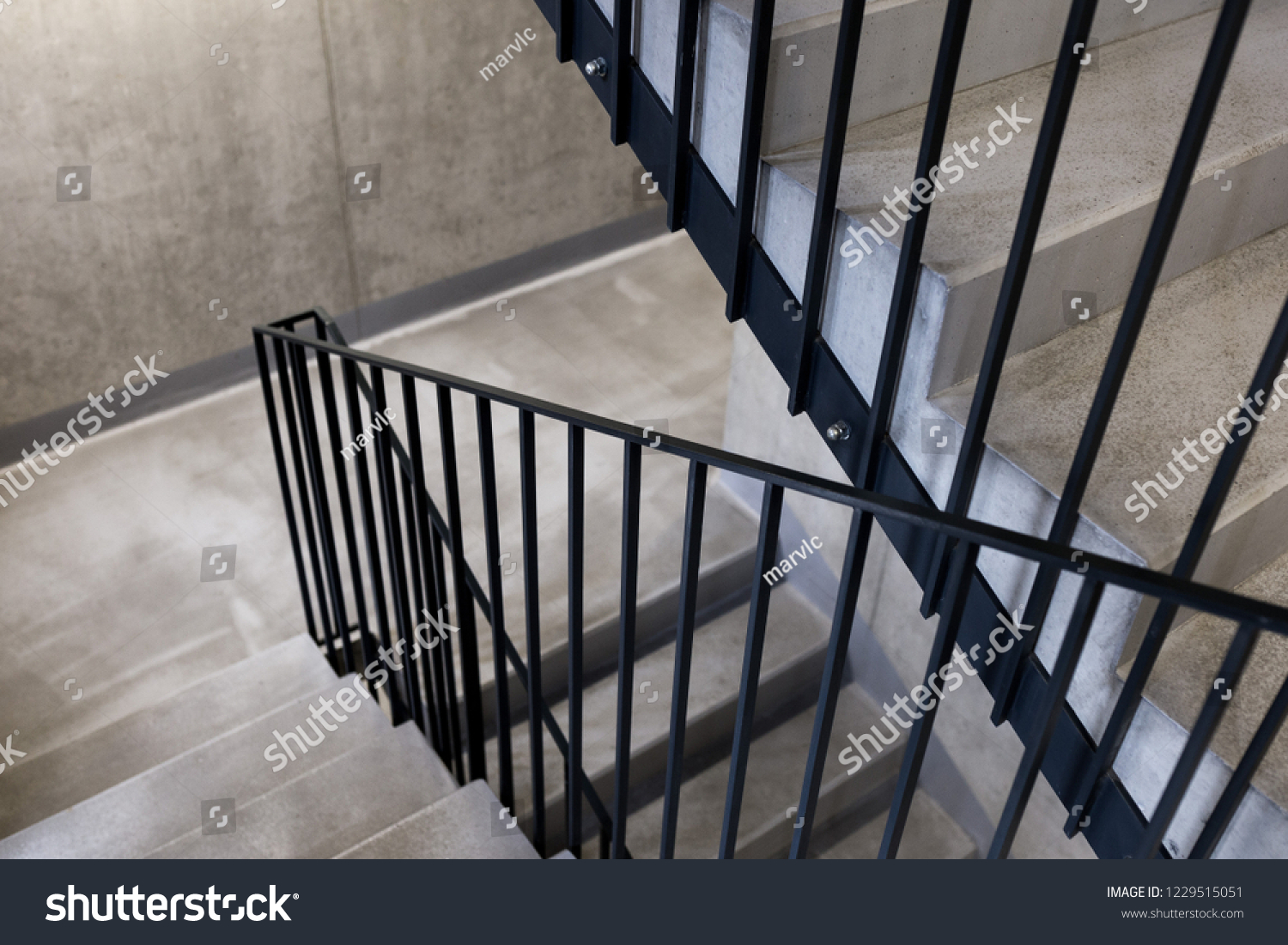 Elegant Black Steel Rail On Concrete Stock Photo Edit Now 1229515051