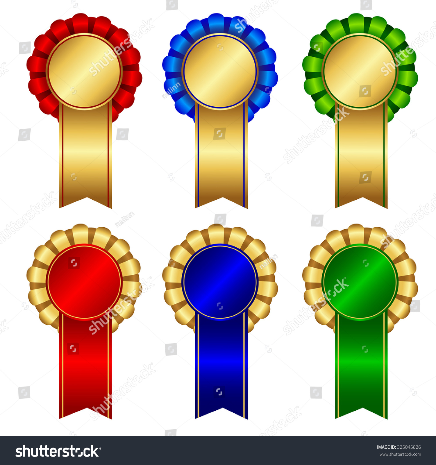 Elegant Blank Award Ribbon Rosettes Shiny Stock Illustration 327620444