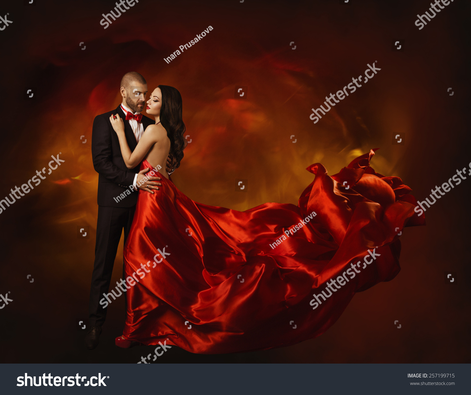 Elegant Couple Dancing Love Woman Red Stock Photo 257199715 - Shutterstock