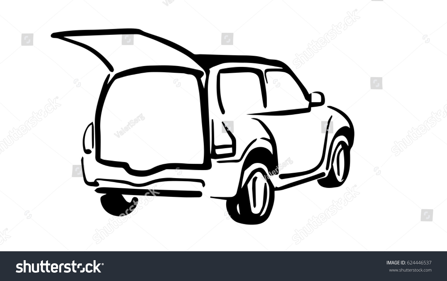 Elegant Hatchback Open Rear Door Rear Stock Illustration 624446537